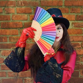 Colorful Folding Folding Fans Portable Rainbow Fan Beautiful Folding Fans