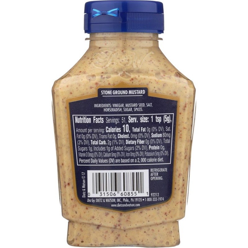 Dietz & Watson, Deli Compliments, Stone Ground Mustard, 9oz Bottle