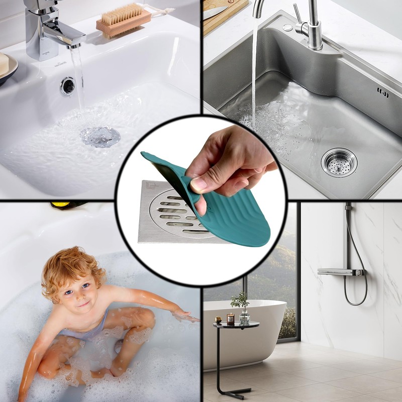 DIFENLUN Shower Drain Cover Tub Stopper,2 Pieces Sewer Anti-Odor Mat