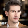 laureles Photochromic Reading Glasses for Men Business Square Metal Half