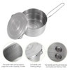 MOVKZACV Stainless Steel Camping Cooking Pot with Lid and Foldable