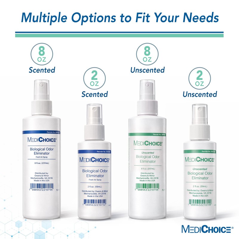 MediChoice Biological Odor Eliminator, Scented, Pump Spray, 8 Oz, 1314OE8120