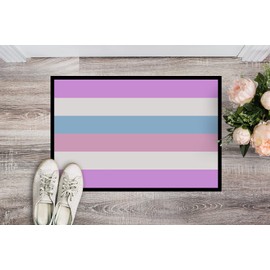 Caroline's Treasures CK7996MAT Bigender Pride Doormat 18x27 Front Door Mat Indoor Outdoor Rugs for Entryway, Non Slip Washable Low Pile, 18H X 27W