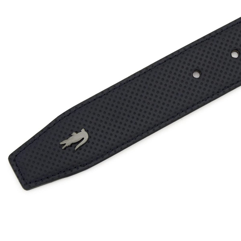 Lacoste 80080 Men's Genuine Leather Belt [05] Navy, [05] Navy