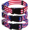 3 Pieces American Flag Dog Collars Adjustable Soft Comfortable Pet