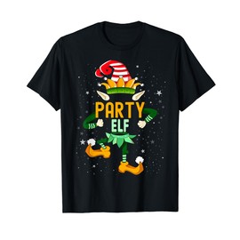 Party Elf Shirt Christmas Family Outfit Christmas Elf T-Shirt, black