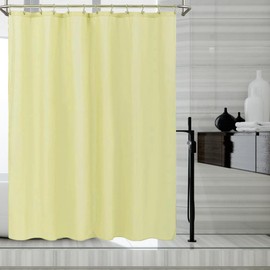 LLSCL Cortina de Ducha de Tela Amarilla limón con imanes, Impermeable, de Calidad hotelera, 72 x 72, Lavable a máquina
