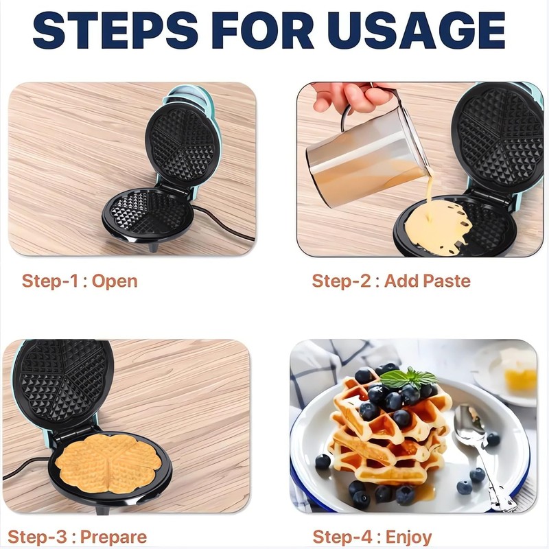 Waffle Maker 7“ Non-Stick Waffler Iron Stuffler Stuffed Wafflera 700W