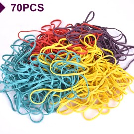 Large Rubber Bands - Big Rubber Bands, Approximately 70 Pack Rubber Bands Per Bag, Long Rubber Bands, Assorted Colors, Elastics Bands,7"x 1/8''