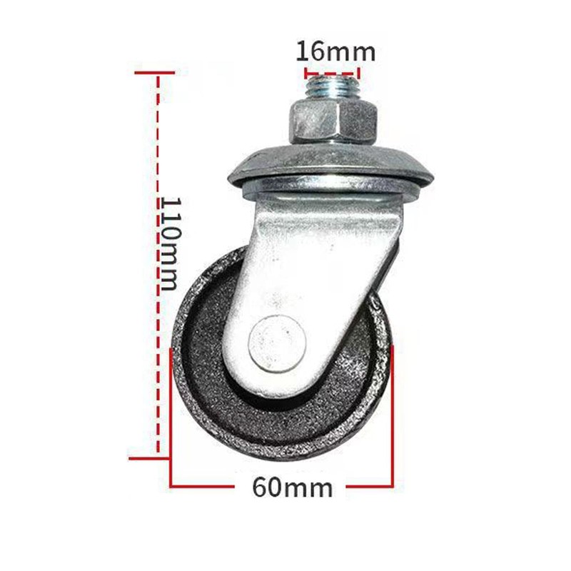 Ronyme Generic Floor Jack Casters 16mm Stem Replacement Trailer Caster