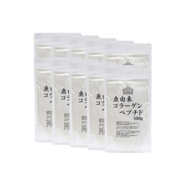 Shizen Health Co., Ltd. Fish Collagen Peptide, 3.5 oz (100 g) x 10 Pieces, Powder, Supplement, Additive-free, 100%