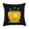 Honey Pot With Honey Bees Sweet Gift Throw Pillow