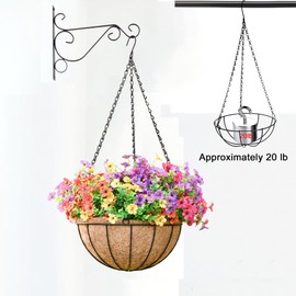 XXFBJNMD 8 Pcs Hanging Chain 13.7 Inches Black Hanging Plant Chain and Hooks 3-Point Basket Replacement Chain for Planters, Bird Feeders, Lantern, Lamp