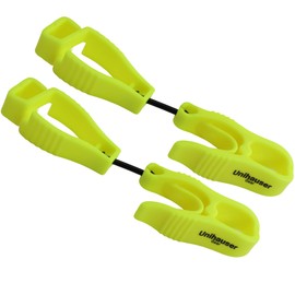 [ 2 Pack ] Glove Clips UG-H3491 | POM, Rugged, Multipurpose Holder for Gloves, Hats and Gear (Neon Yellow)