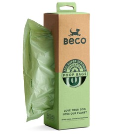 Beco Bags - Dispenser Roll - 300 Strong Large Poop Bags for Dogs - Eco Friendly and Degradable with Anti-tear, Unscented