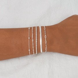 BERISO Gold Bracelets for Women, Elegant Adjustable 14K Gold Plated Bracelet for Women, Trendy Minimalist Dainty Gold Bracelet for Everyday Wear