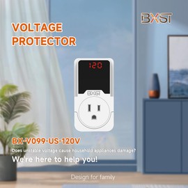 BXST 140J Surge Protector Voltage Protector One Outlet Plug Surge Protector for Refrigerator/Air-Conditioner/Fridge Home/Office/Travel Portable LED Adjustable buttons120V