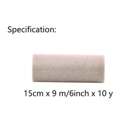 1pcs Rainbow Gradient Glitter Tulle Roll Fabric Ribbon Tulle Ribbon Roll for Table Sash Bow Pet Tutu Skirt Sewing Crafting Fabric Present DIY Wedding Party Birthday Festival Decor (6 Inches x10Yards)