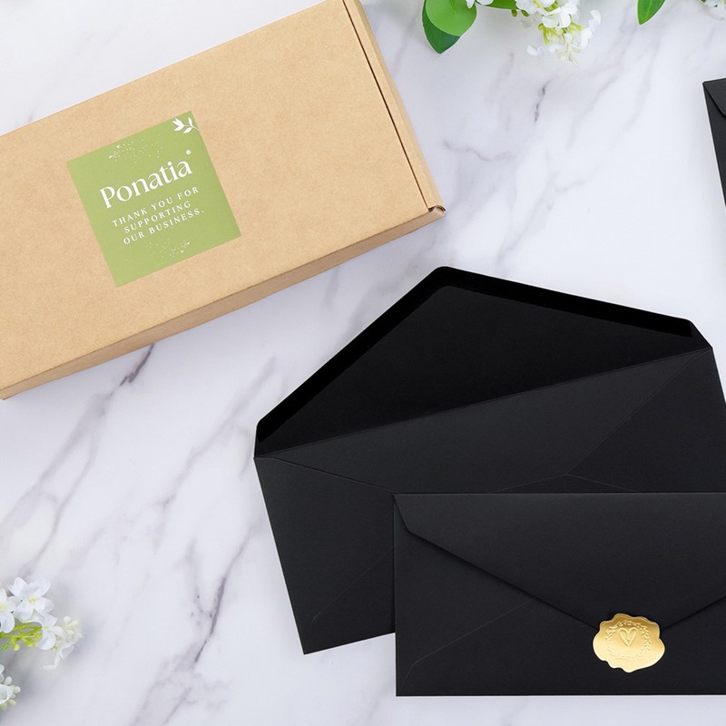 50 Pack #10 Business Envelopes, Black 4.13 x 9.49'' Envelopes