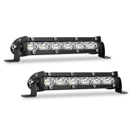 7 Inch Single Row Led Light Bar Pods - BEAMCORN Ultra-Slim 60W 10000 Lumens Waterproof Driving Fog Light Combo Flood Spot Lights for Trucks Off Road ATV UTV SUV Golfcart 2-Pack
