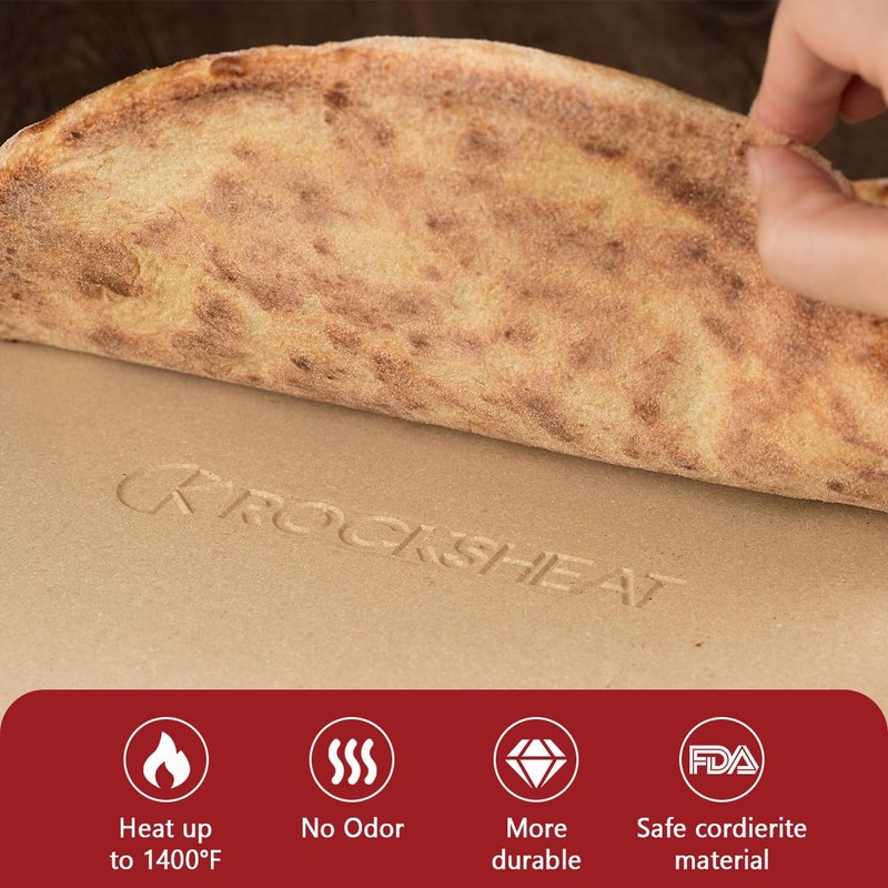 K ROCKSHEAT Small Pizza Stone Round for Grill and Oven,