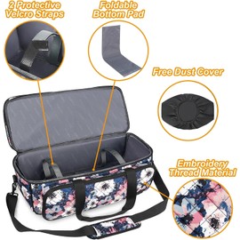 YOREPEK Carrying Case for Cricut Maker 4, Maker 3, Explore 4, Explore 3, Air 2, Die Cut Machine Dust Cover, Large Travel Bag with Cutting Mat Storage, Tote Bag for Tools Accessories, Floral