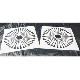 HELLATHUND 2Pcs Reusable Tile Stencils 12x12, Concrete Stencils Patterns, Concrete Stencils for Patio, Large Stencils for Painting Floors, Wall Stencils for Painting