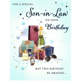 for A Special Son in Law Birthday Card - Size 6" x 8"