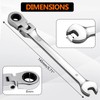 Kyuionty 8 mm Ratchet Wrench Metric, Flex Head Combination Wrench