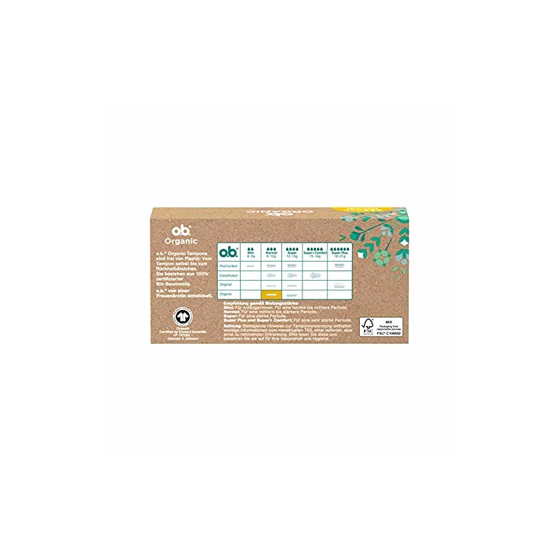 OB Tampon Organic Organic Normal Pack of 3 (3 x