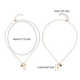 Mikovivi 2pcs Half-Matching Daisy Necklace, Cute Friendship Necklaces for 2 Half Sun Pendant Necklace Daisy Flower Necklace Sunflower Necklace Gift for Birthday Valentine's Day (Gold)