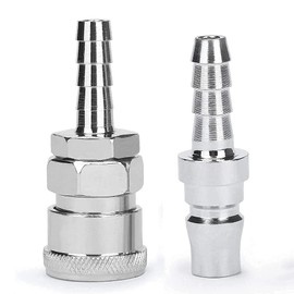 2 Pack 8mm Gas Hose Copper Nozzle Quick Release Connector Zinc Alloy Copper Nozzle Coupling Connector for Motorhomes and Caravans BBQ/Patio Heater Hose Assemblies (SH+PH)