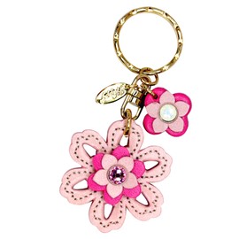 Happy Lacy Flower KH Women's Key Chain, metallic pink