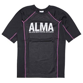 マーシャルワールド(MARTIAL WORLD) BONE ラッシュガード ALR5-L-BKPK 黒ピンク L