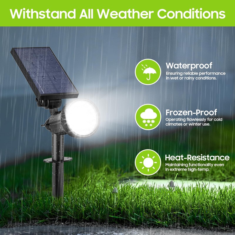 4-Pack Solar Spot Lights for Outside, 30LEDs Solar-Powered Lights Outdoor