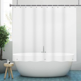YISURE Shower Curtain Matte Short 150 cm Height Shorter Shower Curtain Waterproof with Magnetic Hem Width 180 x Height 150 cm