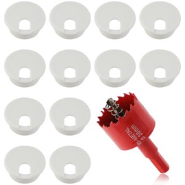 1.5 Inch(38mm) Desk Grommet,13 Pieces Cable Grommet, Desk Hole Cover for Cables with Hole Saw,Plastic Cable Cord Wire Hole Cover for Desk, Table,Cabinet,Countertop and Other Furniture(Whitek)