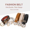 Women’s Leather Belts for Jeans Pants Fashion Gold Buckle Ladies