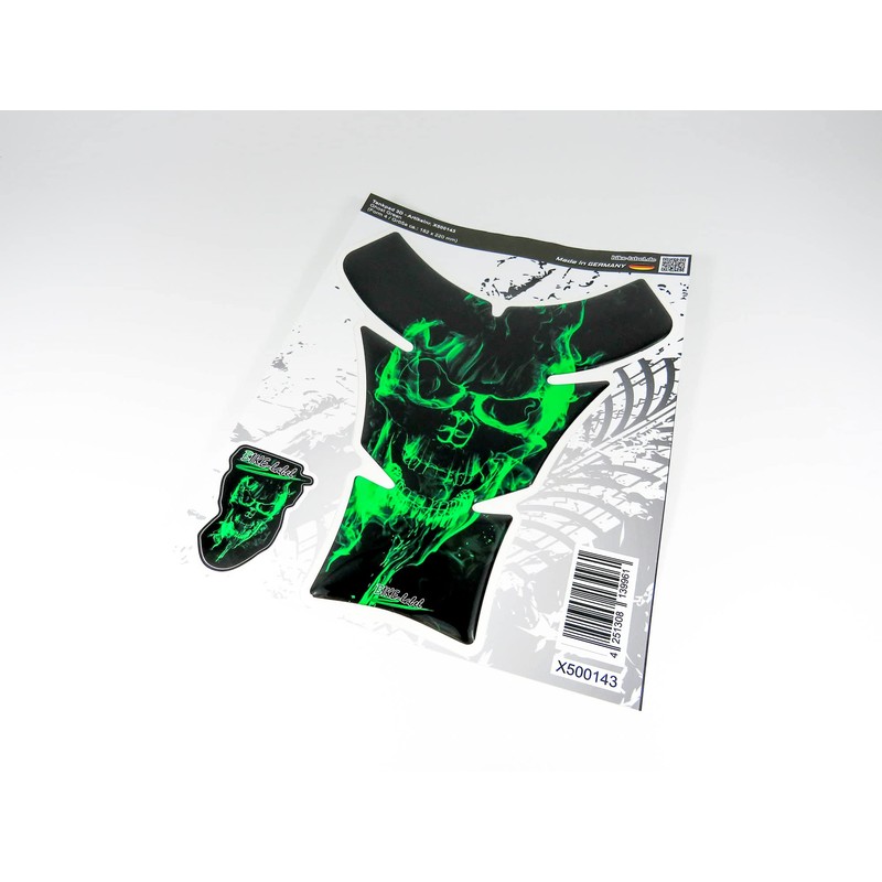 BIKE-label Tank Pad Motorcycle Skull Green Compatible with Kawasaki X500143VA