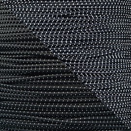 Reflective Shock Cord 1/8” Diameter Elastic Bungee Cord (50 Feet, Black)
