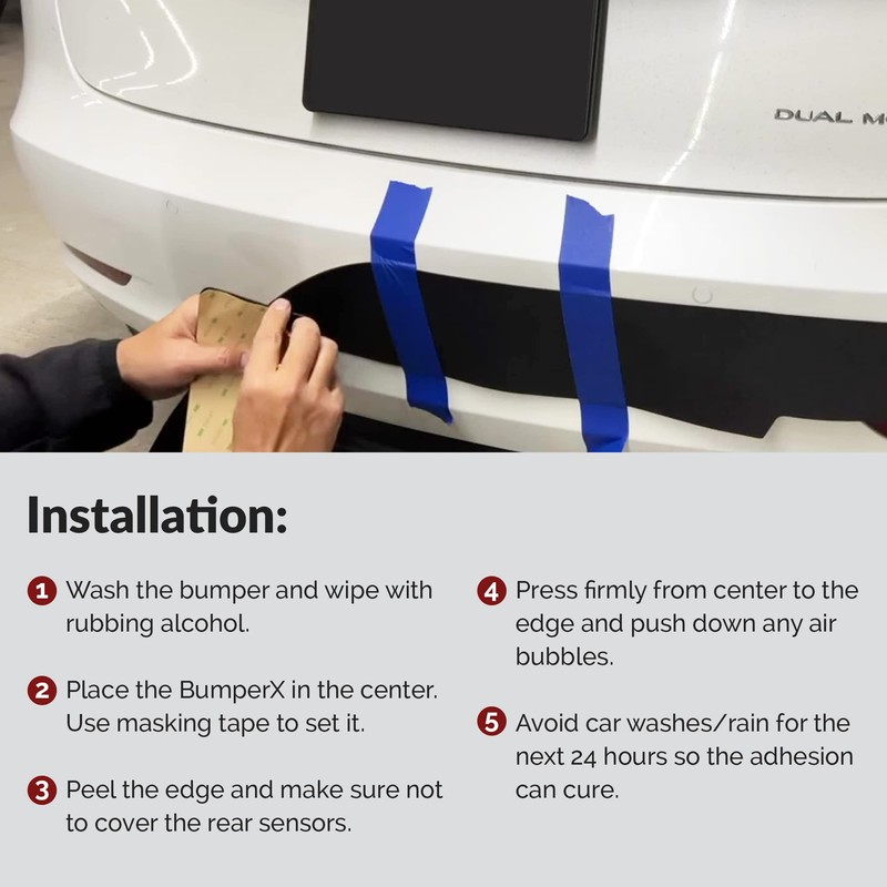 Car Rear Bumper Guard, DIY Peel & Stick On Car