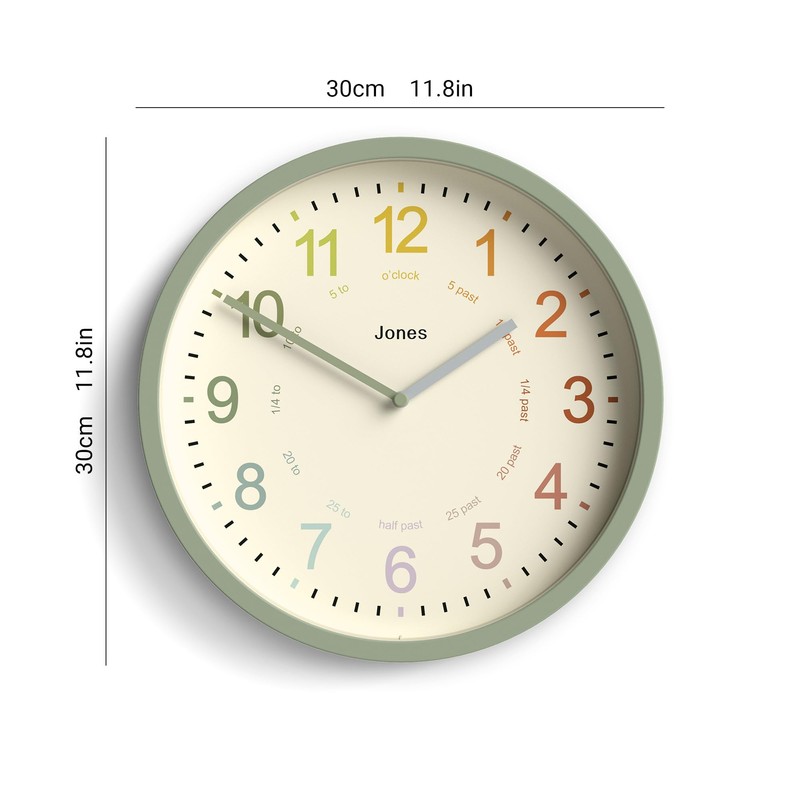 Jones Clocks® Kids Clock - Time Teaching Clock - Learn