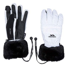 Trespass Womens Ski Gloves Faux Fur Cuff Lightly Padded Yanki