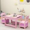 Costzon Kids Table and Chair Set, 3 in 1 Wooden