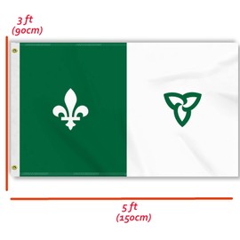 3×5 FT Franco-Ontario Flag, Large 100D Canada Franco-Ontariens Outdoor Banner,Canadian Ontarian Doube Side Printing Decor For Patio Garden With Brass Gromment