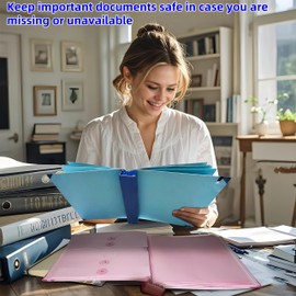 FeBohao Document Organiser in Case I Go Missing Binder Recipe Folder Filing Organiser Letter Paper Document Box Ring Binder Expanding File Compendium A4 Display Folde (Yellow)