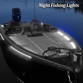 Seaperk Boat LED Boat Navigation Light, IP67 Waterproof Night Fishing Lights, Adhesive Or Screws Install Boat Deck Light, Interior Lights, White