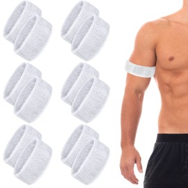 12 Pieces Bicep Band Arm Bands Football Accessories Drip, 1 Inch (White)