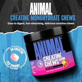 Animal Creatine Chews Tablets - Enhanced Creatine Monohydrate with AstraGin to Improve Absorption, Sea Salt for Added Pumps, Delicious and Convenient 