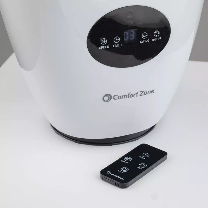 Comfort Zone 28" Oscillating Bladeless Tower Fan with Remote Control,